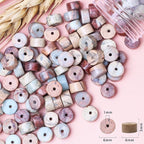 Natural Stone Heishi Beads for Necklace Making, 4 mm x 6 mm Small Flat Round - Image 6