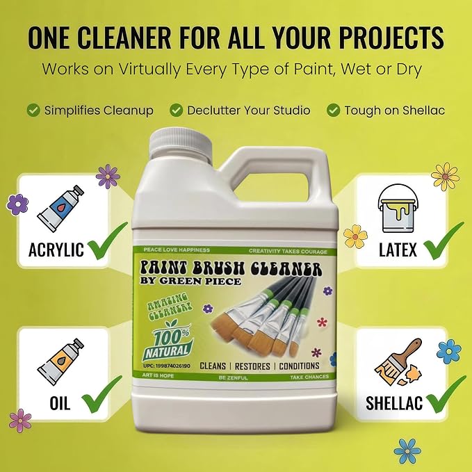 Green Piece® Paint Brush Cleaner & Restorer – 100% Natural, Non-Toxic Formula – - Image 4