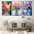 3 Pack Framed Paint by Numbers Flower - Image 2