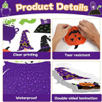 ojustbeok Halloween Bulletin Board Rainbow Pumpkin Ghost Decorations Bat Castle - Image 3