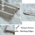 Simple&Opulence 100% Washed Linen Euro Shams 26'' x 26'' Pack of 2, Basic Style - Image 3