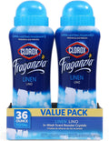 Clorox Fraganzia Laundry Scent Booster Crystals in Linen Scent - Scented In-Wash Freshener Beads for Fresh, Clean, Great Smelling Clothes and Linens, 18 Oz - 2 Pack