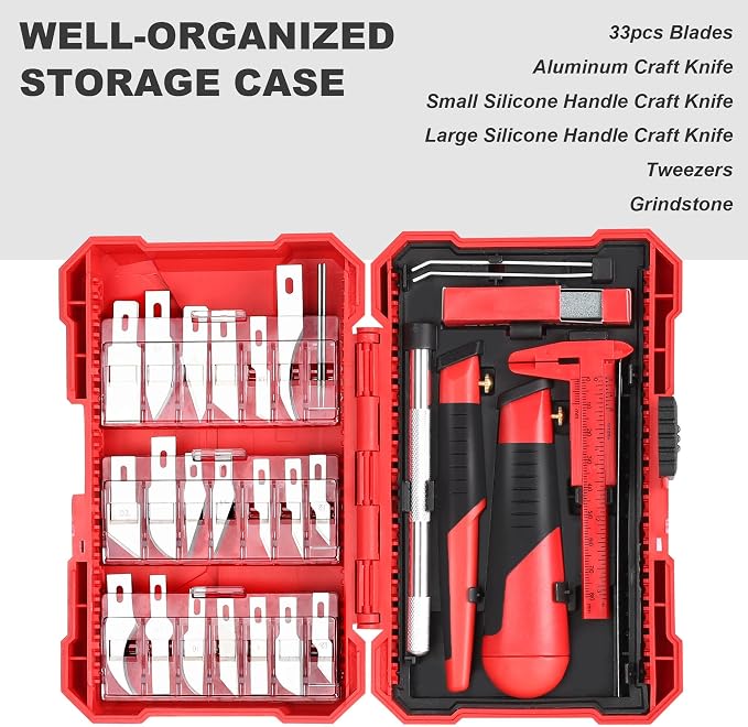 FASTPRO 40-Piece Precision Hobby Knife Set, Exacto Knife Set Included Tweezers - Image 8
