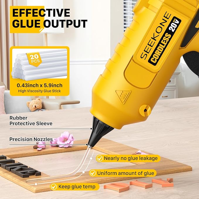 SEEKONE Hot Glue Gun, 100W Cordless Hot Glue Gun - Image 5