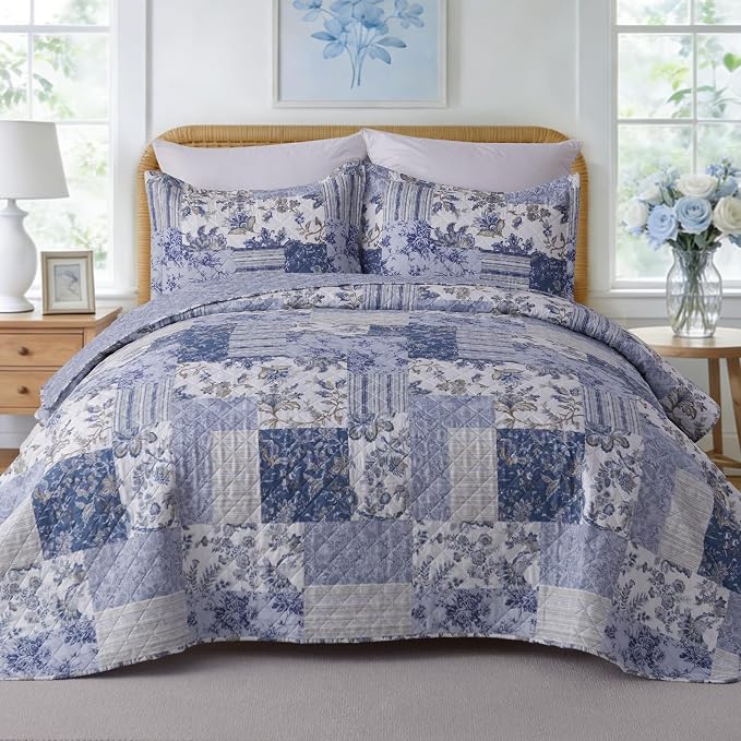 GOONE XL Queen Quilt Set 90"x96", Lightweight Spring & Summer Farmhouse - Image 9