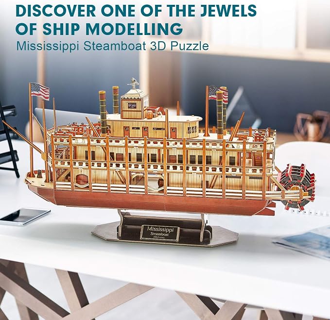 CubicFun 3D Puzzle Mississippi Steamboat Model Kit Gift - Image 2