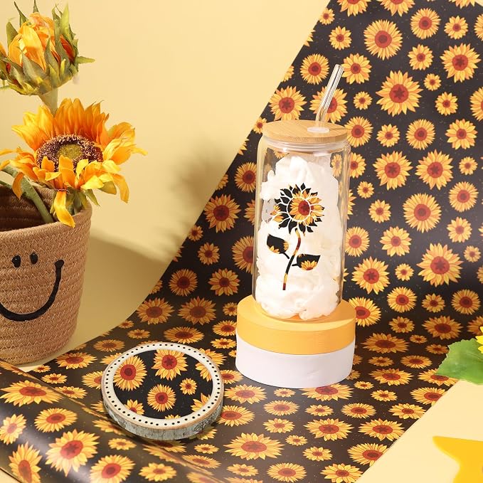 Tintnut Sunflower Permanent Vinyl Roll 12" x5ft Permanent Adhesive Vinyl | - Image 7