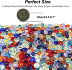 Mixed Gemstone Vase Fillers, Mixed Colour Glass Stones Flat Bottom Marble Beads - Image 8