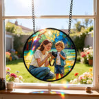 Personalized Stained Glass Sun Catcher, Custom Photo Family Portrait Window - Image 2