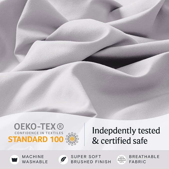 LuxClub 3 PC Twin XL Sheet Set, Deep Pockets Wrinkle Free Cooling Bed Sheets - Image 5