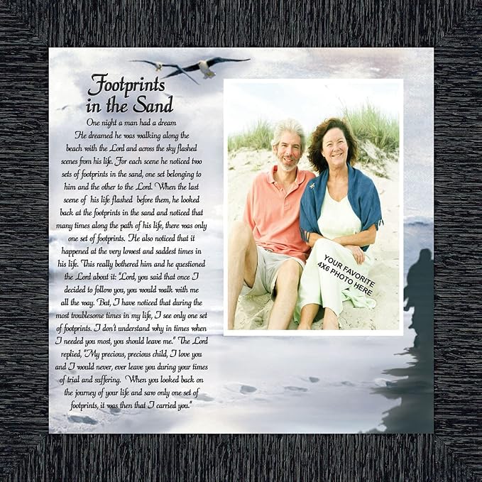 Footprints in the Sand Inspirational Art, Beach Decor, Christian Gifts - Image 2