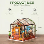 ROBOTIME DIY Miniature House Kit Mini Green House Tiny Dollhouse Wooden - Image 7