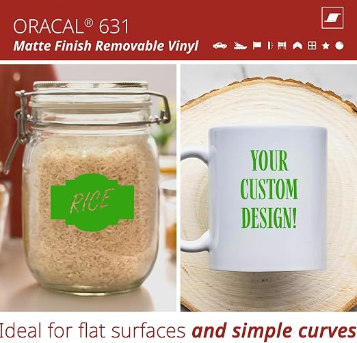 ORACAL 631 Matte Yellow Green Vinyl Durable Roll Easy to Weed Permanent - Image 2