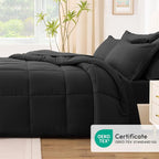 Love's cabin Twin Comforter Set Ash Black, 5 Pieces Twin Bed in a Bag, All - Image 5