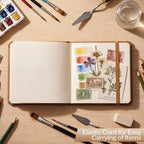 Sketch Book 5 x 5 Inch Small Blank Drawing Pad Brown Cover Portable Square - Image 5