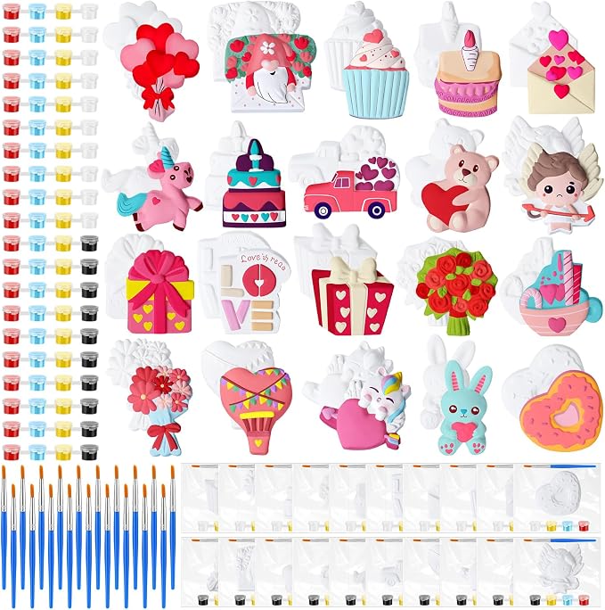 JellyArch 20 Set Heart DIY Painting Kit Ceramic to Paint Your Own Heart Bear by JellyArch