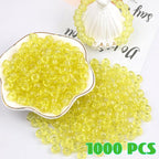 1000Pcs Pony Beads Bracelet 9mm Yellow Glitter Plastic Barrel Pony Beads - Image 2