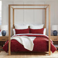 Levtex Home - Cross Stitch Velvet Red Quilt Set - Twin Quilt + One Standard by LevtexHome