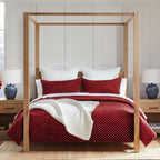 Levtex Home - Cross Stitch Velvet Red Quilt Set - King Quilt + Two King Pillow by LevtexHome