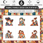 Patchwork Mother & Daughter Cotton Fabric Panel – 6 Designs + Bonus Sheet - Image 3