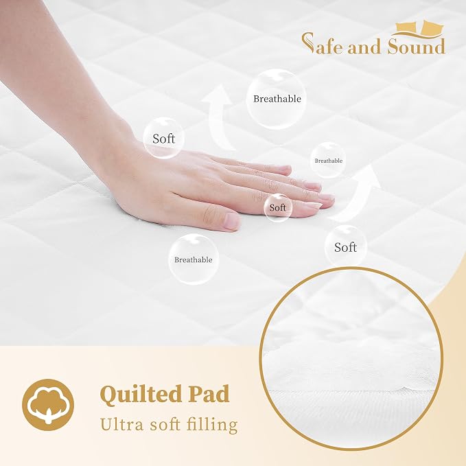 Quilted Fitted Twin Mattress Pad Cover, Waterproof Mattress Protector, Deep - Image 5