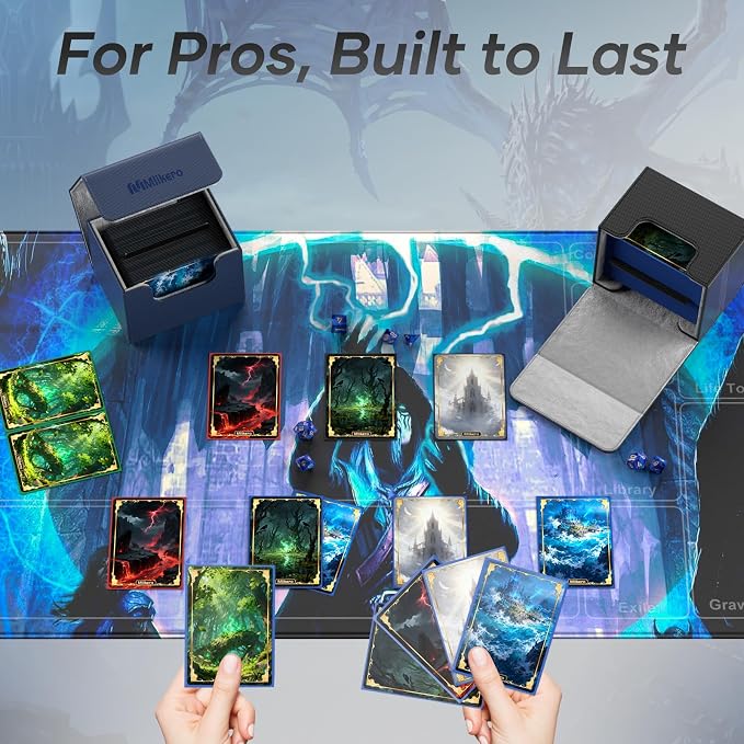Mlikero 4 Pack Card Deck Box, Commander Deck Box Holds 400+ Double-Sleeved Cards - Image 6