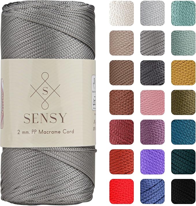 Sensy Premium 2mm 251 Yards Polyester Rope 100% Polypropylene Cord Macrame Cord by SSENSY