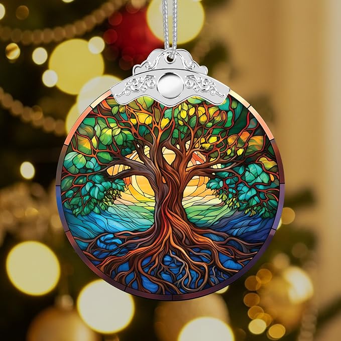 Christmas Ornaments 2025 Faux Stained Glass Effect, Christmas Tree Ornaments - Image 7