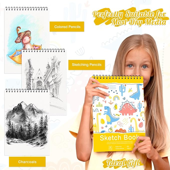 Sketch Book 8.5×11 inch, Spiral Bound Sketch Pad 50 Sheets, Acid-Free Sketchbook - Image 6
