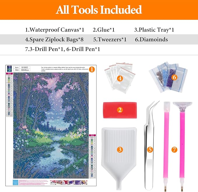 Offito Forest Diamond Art Kits for Adults, Fantasy Landscape Diamond Painting - Image 5
