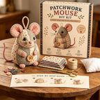 Patchwork Mouse DIY Kit, Handmade Sewing Craft Kit - Image 2