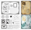 GLOBLELAND Postcard Border Edge Silicone Clear Stamp Postmark Transparent by GLOBLELAND