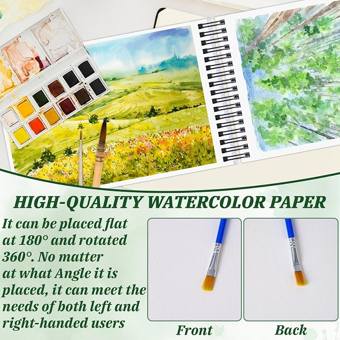 UZLU 6 Pack Watercolor Paper Pads, 9 x 12 Inch, 180 Sheets Total | 140 lb/300 - Image 5