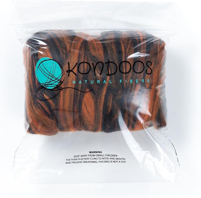 Colored Natural Wool roving, 8 OZ. Best Wool - Image 3