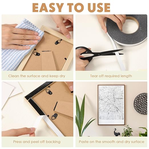 Tatuo 2 Rolls Double Sided Foam Tape PE Foam Tape Sponge Soft Mounting Adhesive - Image 5
