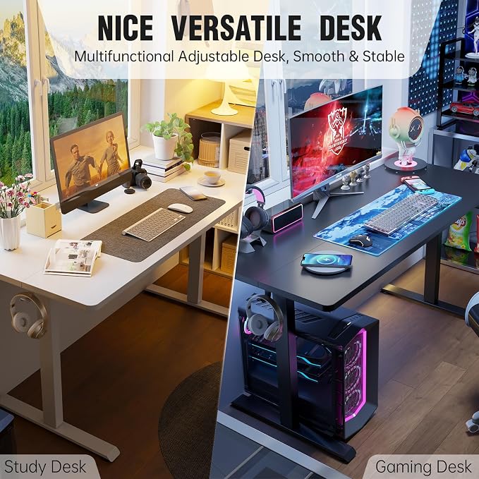 Veken 63×27.6 Inch Large Electric Standing Desk, Gaming Table, Suit students - Image 8