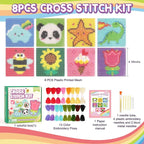 Caydo 8-in-1 Cross Stitch Kit for Beginners Kids, Includes 8 PCS Plastic Canvas - Image 2