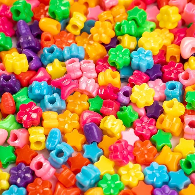800PCS Pony Beads, Kandi Beads for Bracelets Making Kit, Hair Braids Crafts - Image 3