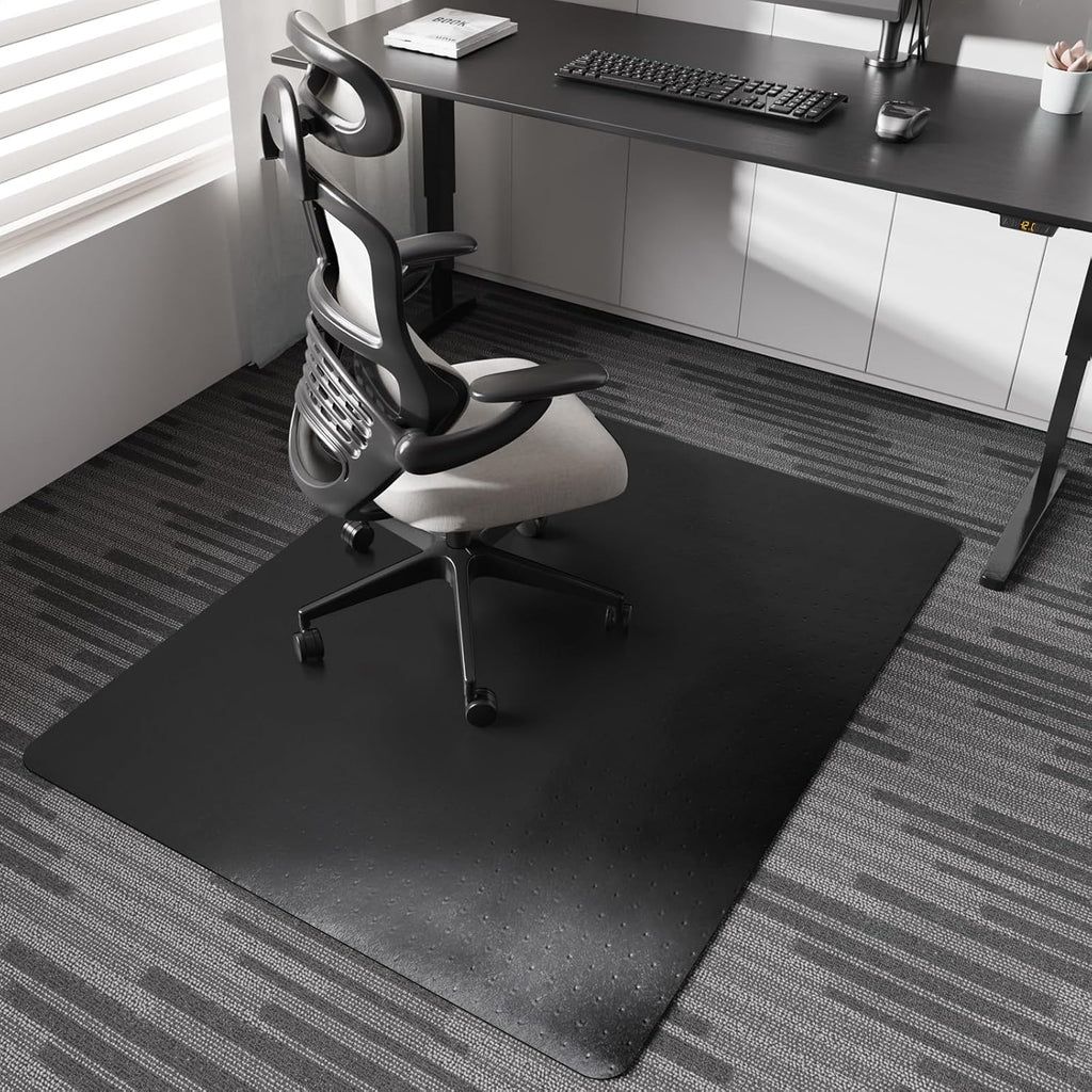 Chair Mat for Carpet, 36" x 48" Desk Chair Mat for Carpeted Floors, Non-Slip Office Vinyl Mat for Carpet with Studded, Easy Glide Heavy Duty Floor Protector Mat for Home Office, Black