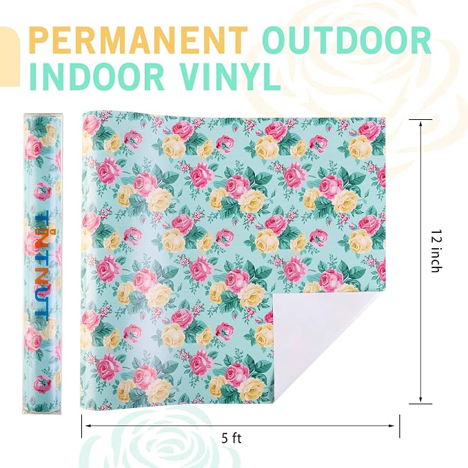 Tintnut Rose Permanent Vinyl Roll 12in x 5ft Valentine's Day Adhesive Vinyl | - Image 2
