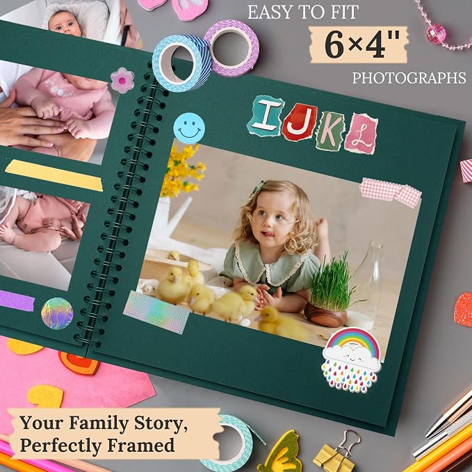 Scrapbook 7x7 Inch DIY Scrapbook Album Hardcover Kraft Paper 40 pages/20 sheets - Image 5