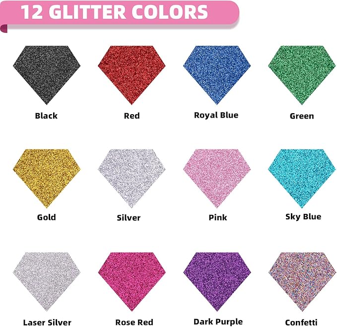 HTVRONT Glitter HTV Heat Transfer Vinyl Bundle 12 Rolls - Image 5
