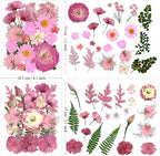 132Pcs Pink Pressed Dried Flowers and Butterfly - Image 5