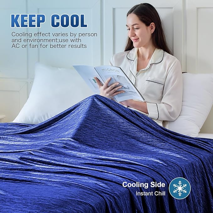 KMUSET Cooling Blanket Queen Size, Double Sided Summer Cooling Blankets - Image 5