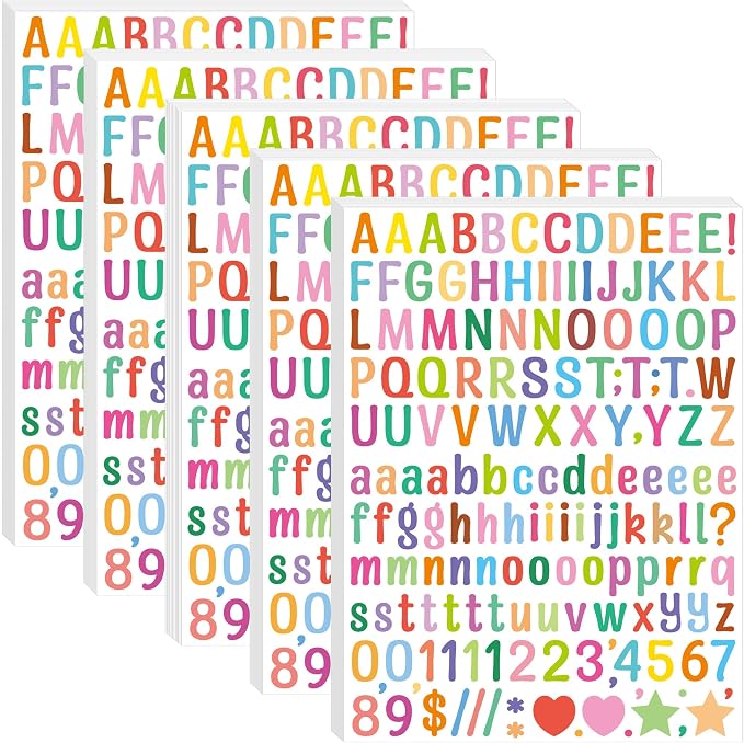 Letter Stickers 0.5 inch, Self-Adhesive Vinyl Waterproof ABC Letter Stickers by Unknown