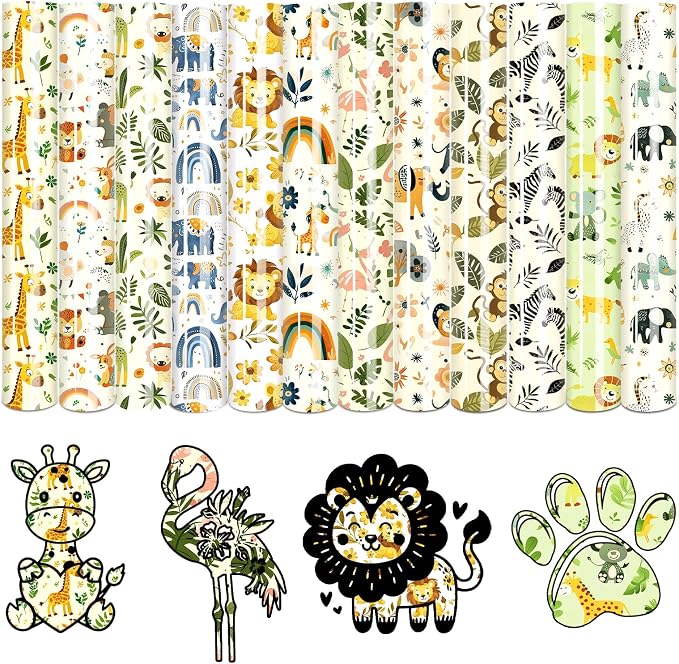 Tintnut Cute Animals Heat Transfer Vinyl, stretch washable, works by Tintnut