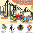 6 Packs Toy Storage Bags with Labels, Reusable Clear PVC Board Game Storage - Image 3