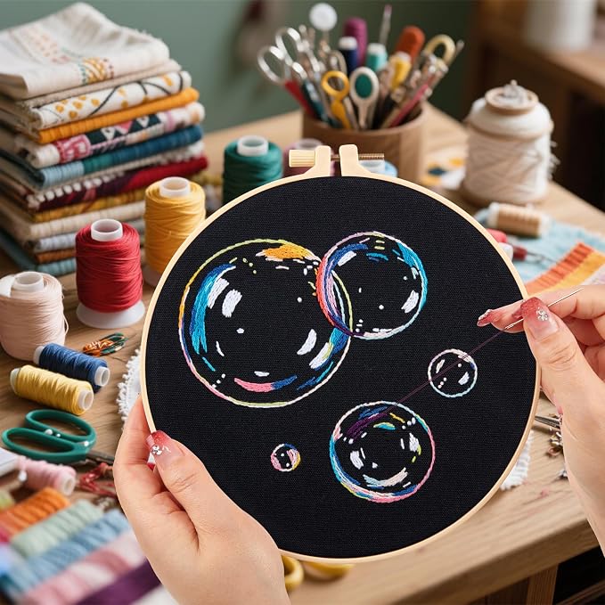 Crafmanoe Embroidery Kits for Beginners Adults, Cute Embroidery Starter Kits - Image 7