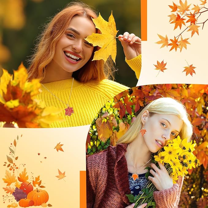 SANNIX 90 Pcs Fall Charms for Jewelry Making, Thanksgiving Fall Leaf Enamel - Image 6