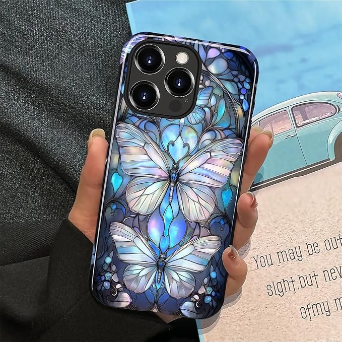 ZHEGAILIAN Case for iPhone 13 Pro, Stained Glass Butterfly Aesthetic Durable - Image 5